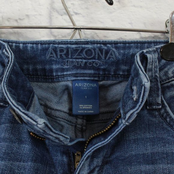 ARIZONA JEANS Folded Hem Tapered Cropped Jean Sz 1 - Picture 9 of 11